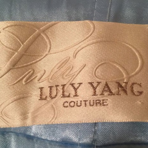 Luly Yang Couture Strapless Silk Full Skirt Dress - Picture 8 of 8